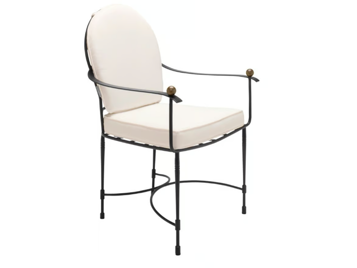 AMALFI - Round back stainless steel chair with armrests _ JANUS et Cie